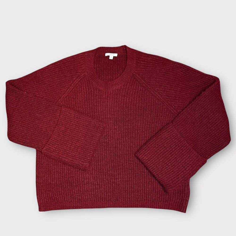 JOES PREPPY PULLOVER CUFFED RIBBED CREW NECK SWEATER RED MEDIUM